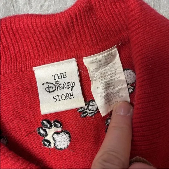 Vintage 90s Disney Store Red 101 Dalmatians Cardigan Sweater - Picture 5 of 16